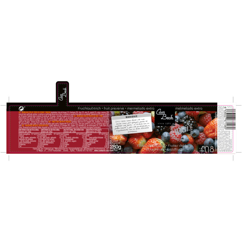 MERMELADA FRUTAS DEL BOSQUE BOTE 6/285gr